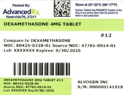 label 1 - Dexamethasone 4mg 80425 0328 01